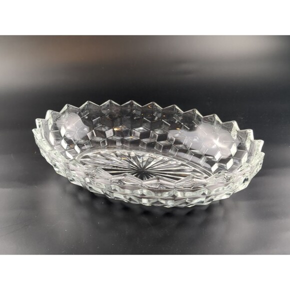 Fostoria American Clear Oval Vegetable Bowl 9" #2056 Vtg Glassware Unmarked MCM - Picture 1 of 7